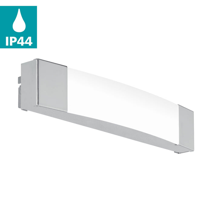 eglo siderno ip44 chrome led bathroom wall mirror light 35cm living room close up