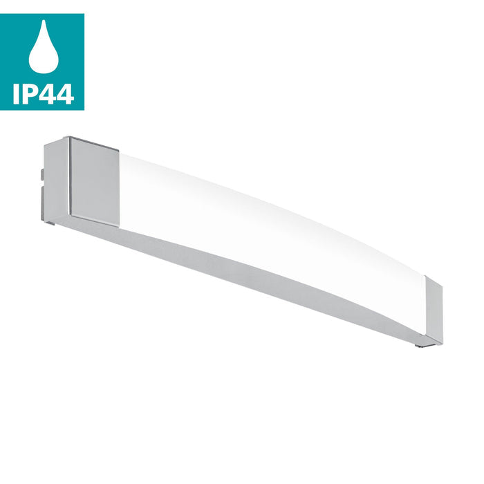 eglo siderno ip44 chrome led bathroom wall mirror light 58cm living room close up