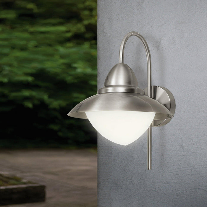 eglo sidney stainless steel ip44 outdoor wall light