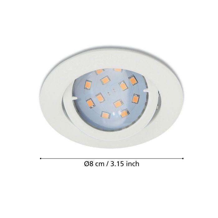 Eglo Tedo Set of 3 White Recessed Downlights — close-up detail