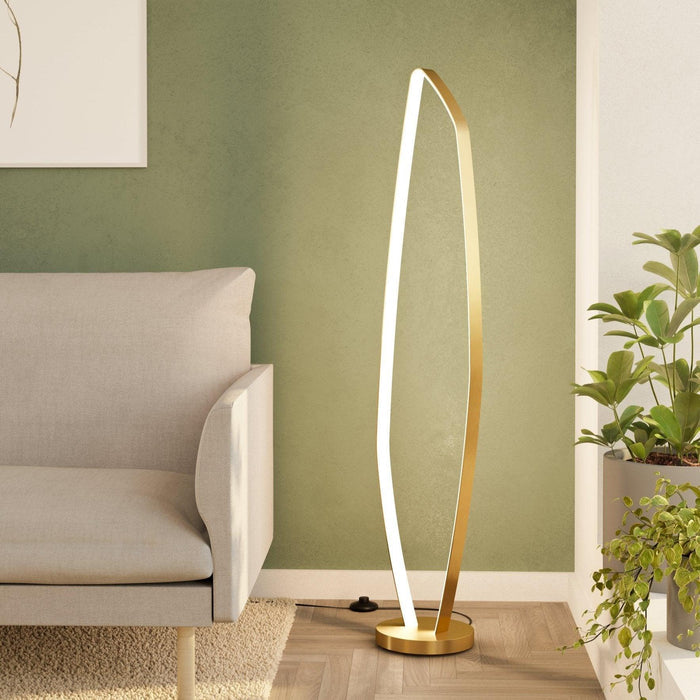 eglo vallerosa brass led modern floor lamp
