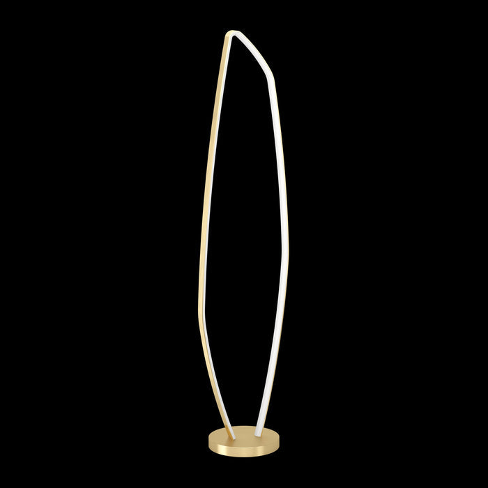 eglo vallerosa brass led modern floor lamp living room close up