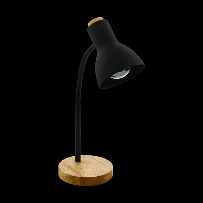eglo veradal black metal wood table lamp kitchen lighting