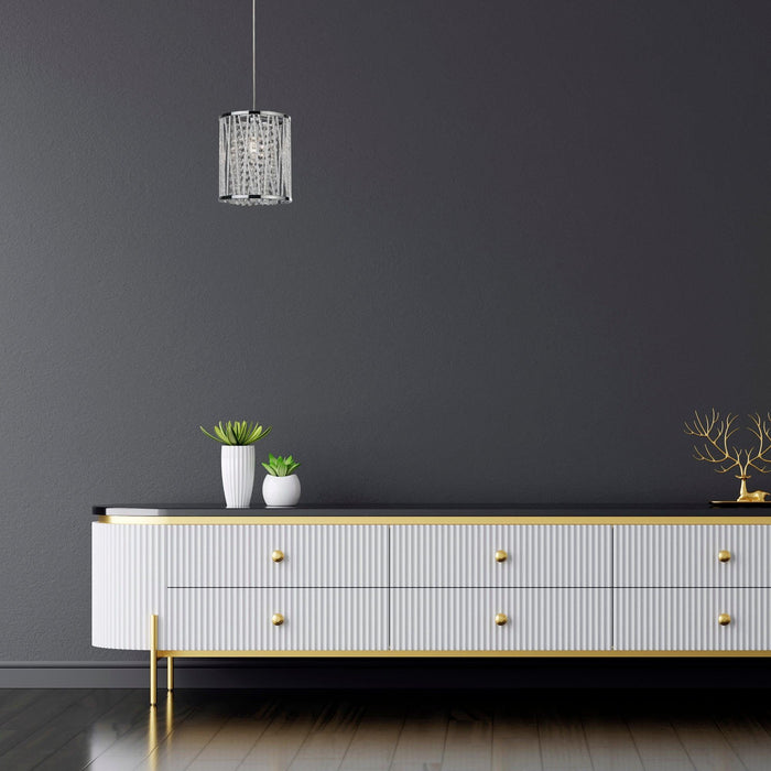 Elise 1 Light Chrome & Crystal Drops Ceiling Pendant-Ceiling Pendant Lights-5-Tiffany Lighting Direct