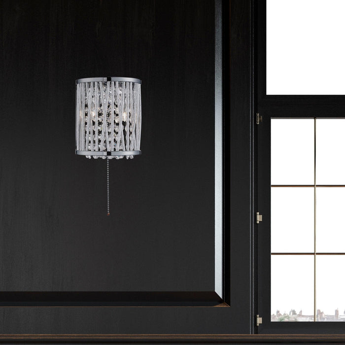 elise 2 light chrome crystal buttons wall light pull switch by searchlighting lighting, living room image