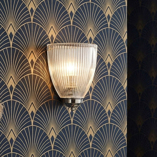 Elongated Prismatic Art Deco Flush Wall Light Kansa 270861 by Kansa Lighting — suits living rooms, bedrooms & hallways
