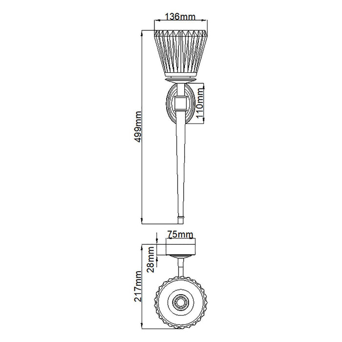 Elstead Agatha 2 Light Brushed Nickel Bathroom Wall Light — close-up detail