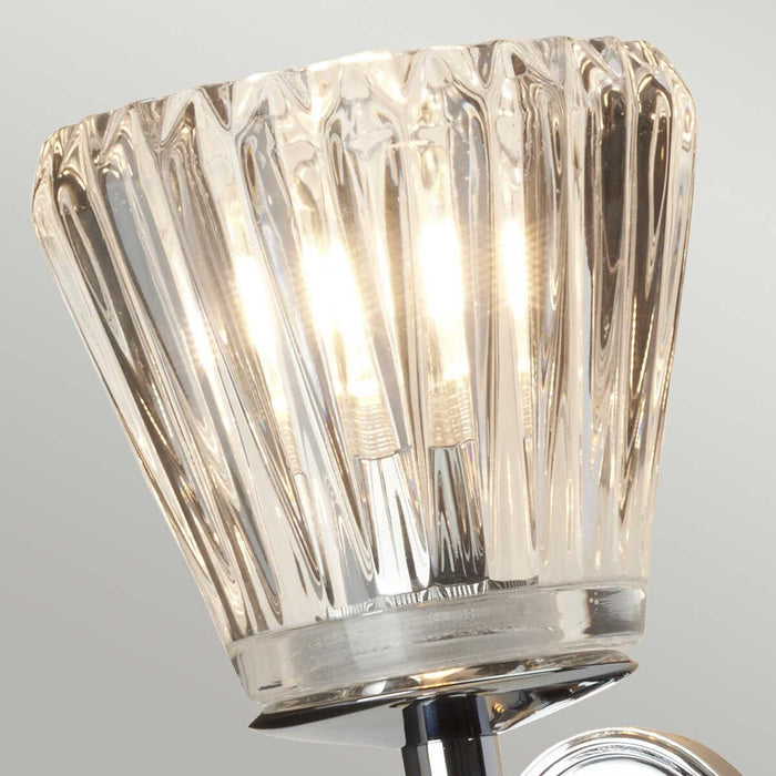elstead agatha 2 light polished chrome bathroom wall light Close Up