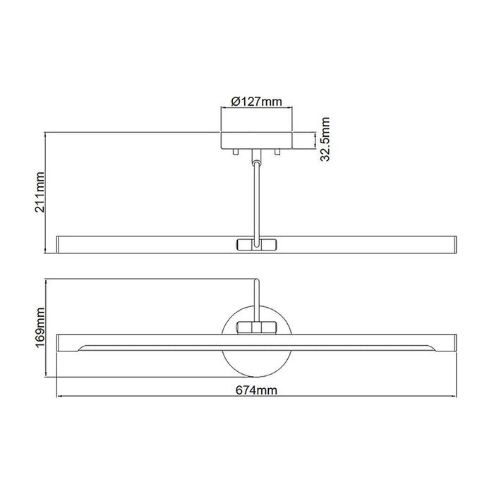 Elstead Alton 1 Light Large White LED Picture Light — alternate view