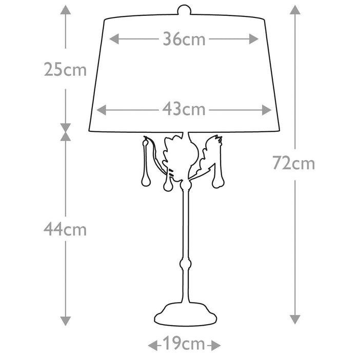 Elstead Amarilli Silver Table Lamp — close-up detail