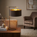 Elstead Balance Brown & Brass Table Lamp by Elstead Lighting — suits living rooms, bedrooms & offices