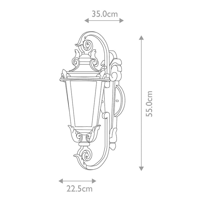 Elstead Baltimore Weathered Bronze Medium Outdoor Wall Light — close-up detail