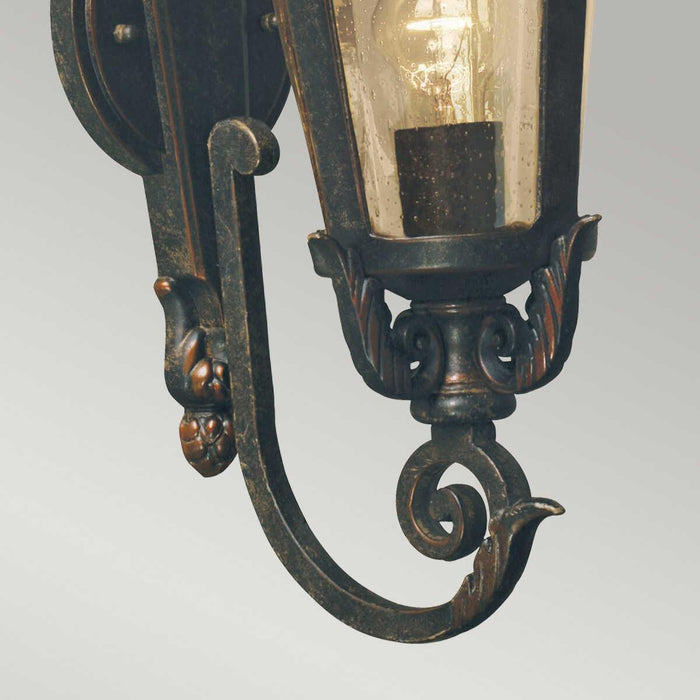 Elstead Baltimore Weathered Bronze Finish Medium Outdoor Wall Fitting Close up