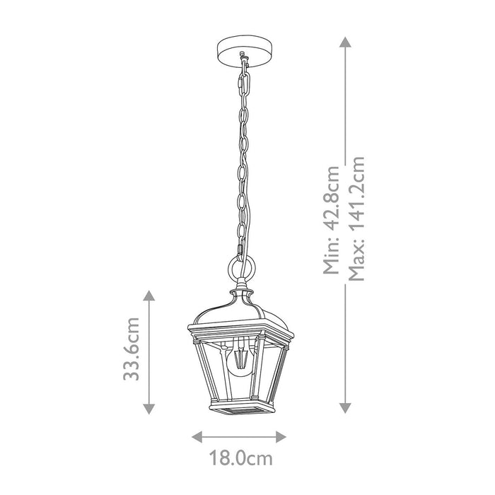 Elstead Bayview 1 Light Medium Outdoor Chain Lantern — alternate view