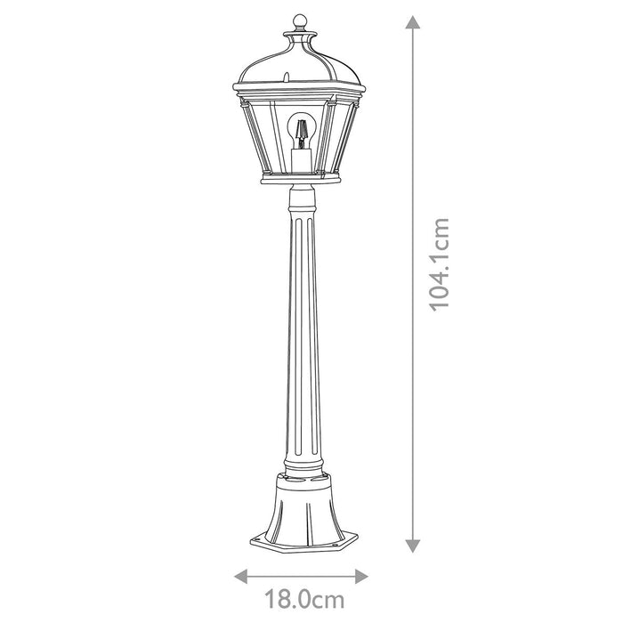 Elstead Bayview Black Medium Outdoor Bollard Light — alternate view