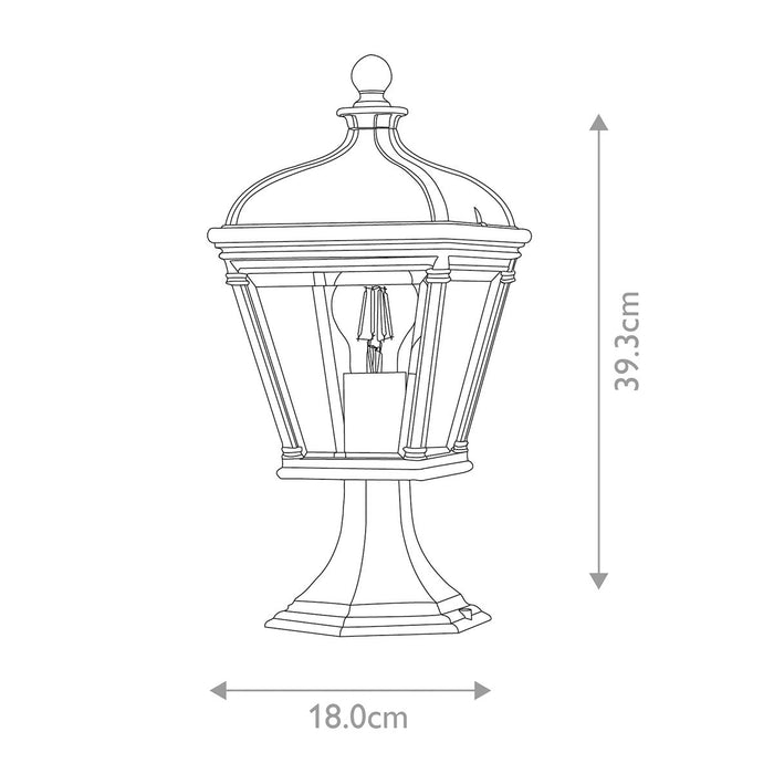 Elstead Bayview Medium Black Outdoor Pedestal Lantern — alternate view