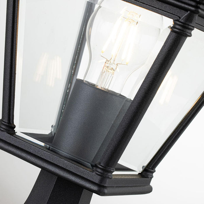 Elstead Bayview Medium Black Outdoor Pedestal Lantern — additional angle