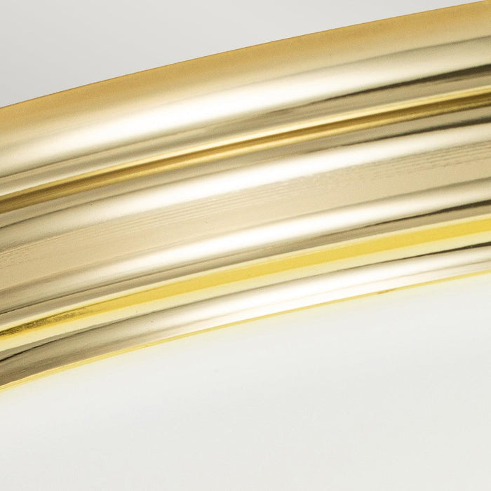 elstead brompton 1 light polished brass bathroom flush mount Detailed Close Up