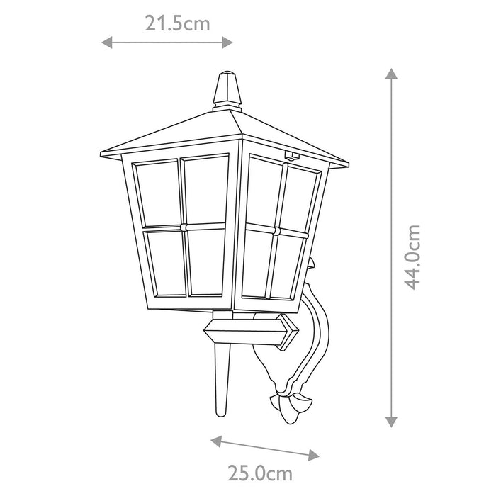 Elstead Canterbury Black Outdoor Uplighter Wall Light — close-up detail
