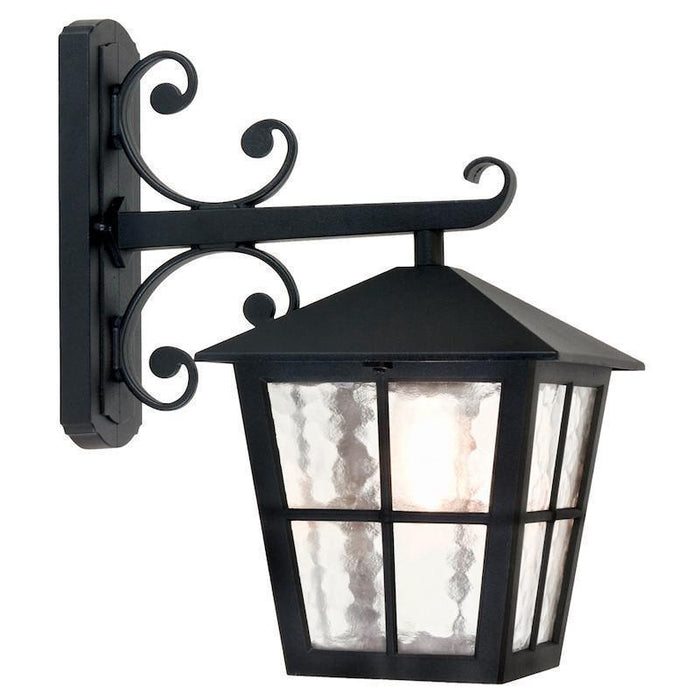 elstead canterbury black finish outdoor downlighter wall lantern