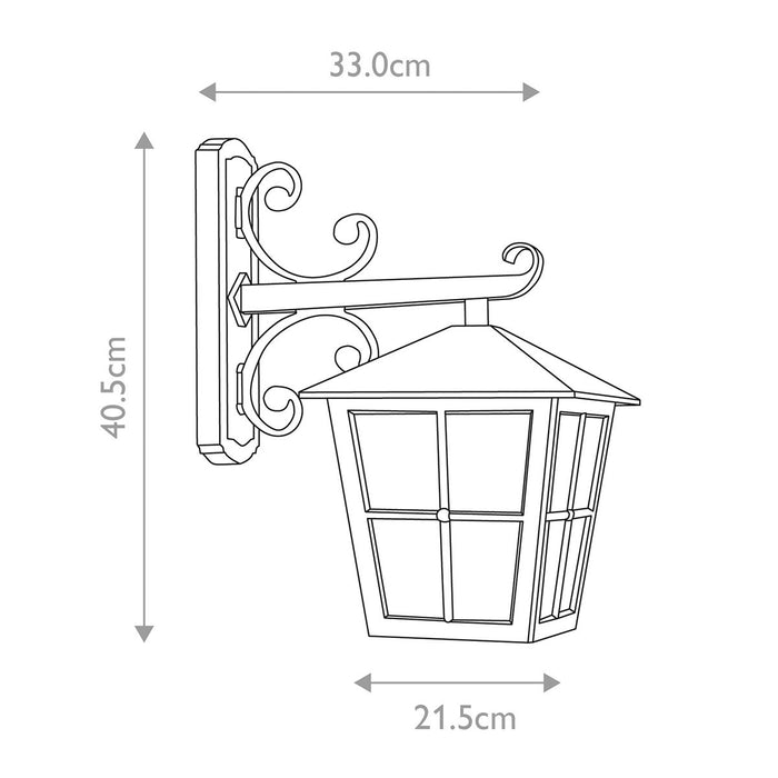 Elstead Canterbury Black Outdoor Wall Light — close-up detail