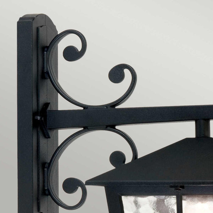 elstead canterbury black finish outdoor downlighter wall lantern Detailed Close Up
