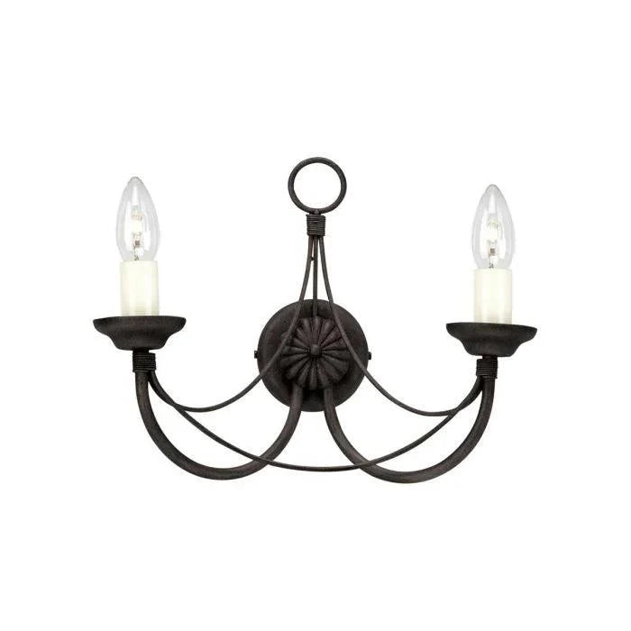 elstead carisbrooke 2lt wall light cb2 black