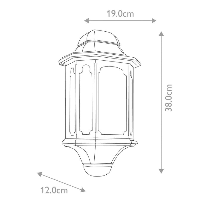 Elstead Chapel Black Exterior Half Wall Light — close-up detail