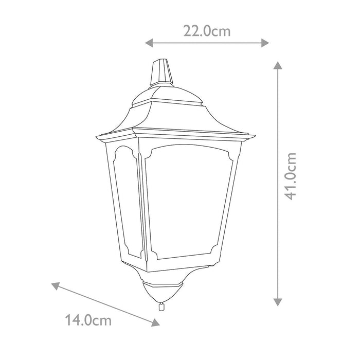 Elstead Chapel Black Outdoor Half Wall Light — close-up detail