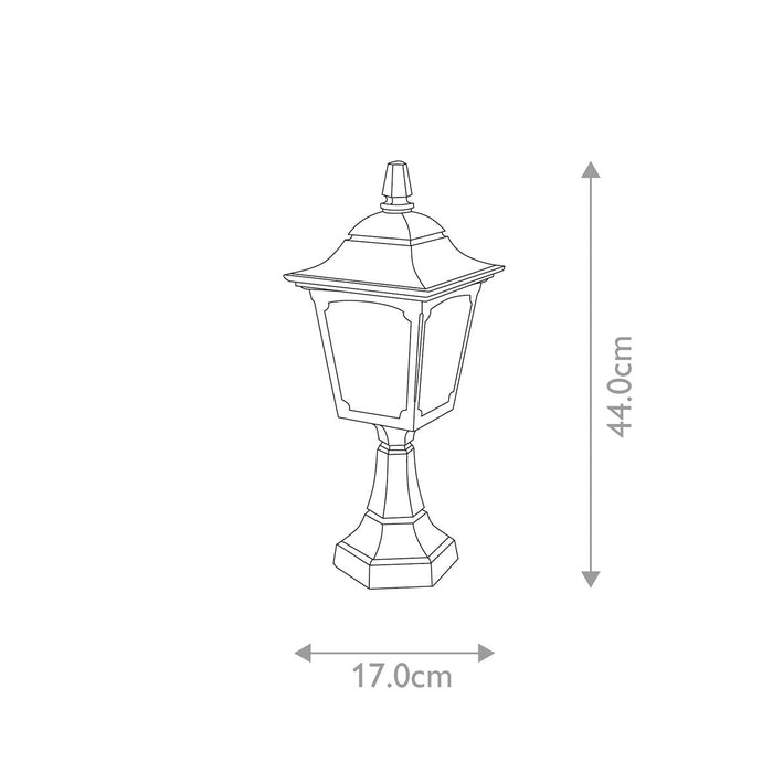 Elstead Chapel Black Outdoor Mini Pedestal Lantern — alternate view