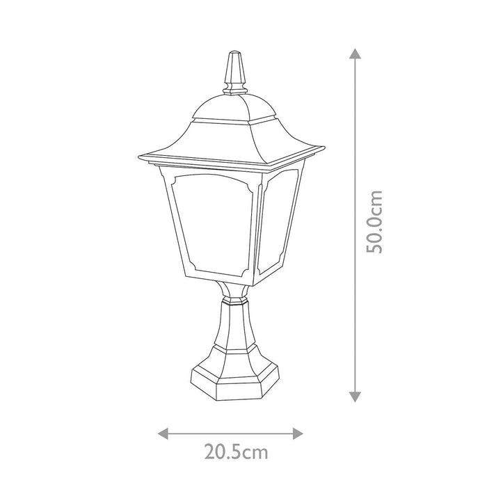 Elstead Chapel Black Outdoor Pedestal Lantern — alternate view