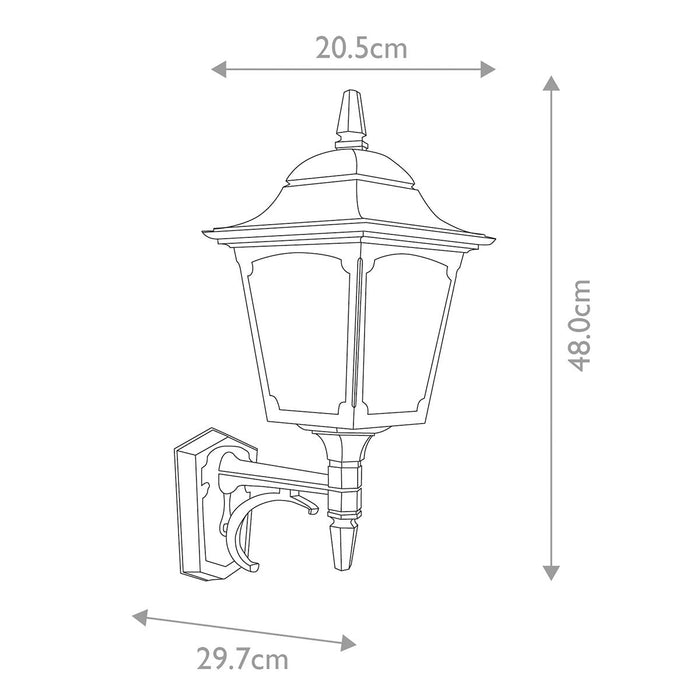 Elstead Chapel Black Outdoor Uplighter Wall Light — close-up detail