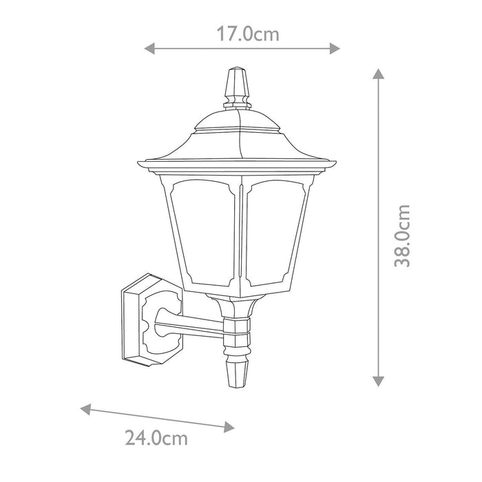 Elstead Chapel Black Outdoor Wall Light — close-up detail