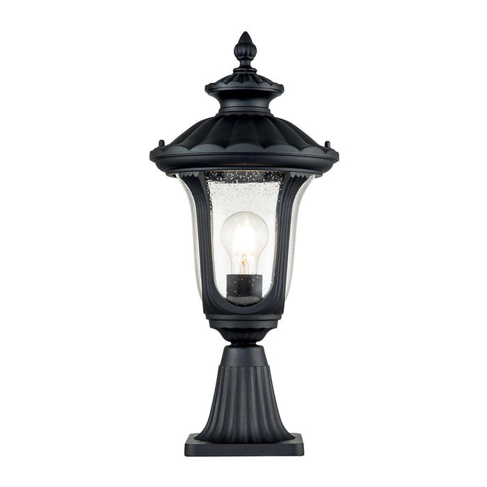 elstead chicago 1 light small outdoor pedestal lantern