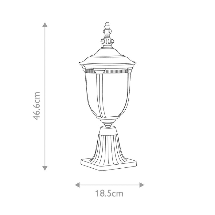 Elstead Cleveland 1 Light Small Outdoor Pedestal Lantern — alternate view