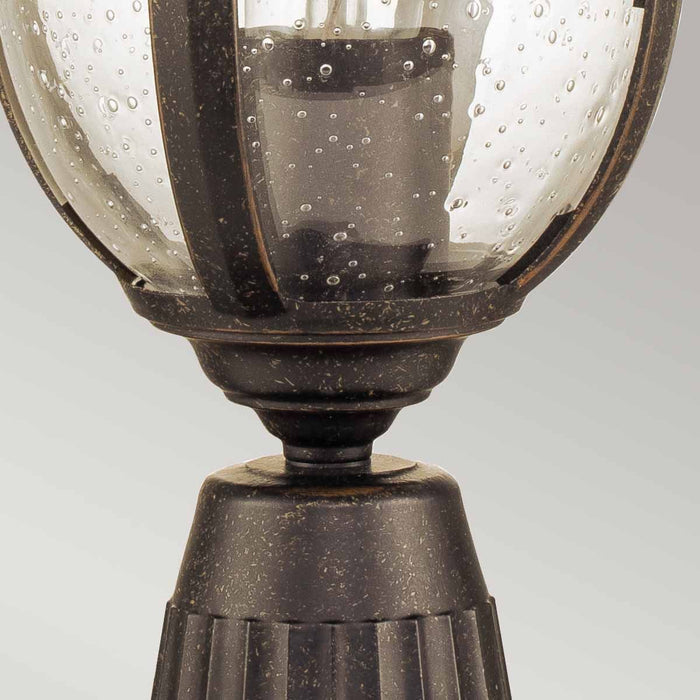 Elstead Cleveland 1 Light Small Outdoor Pedestal Lantern — side profile