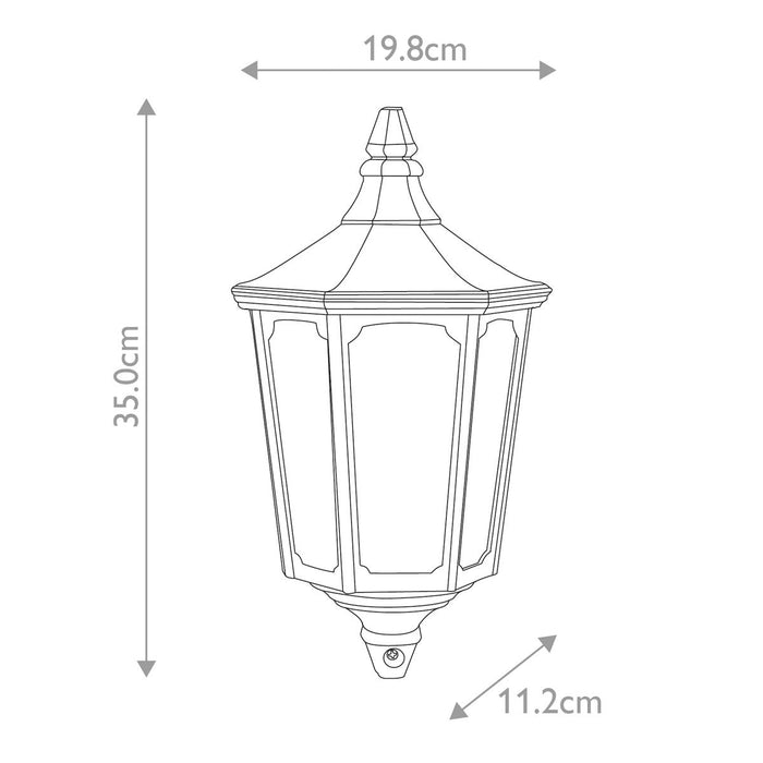 Elstead Cricklade Black/Gold Outdoor Wall Light — close-up detail