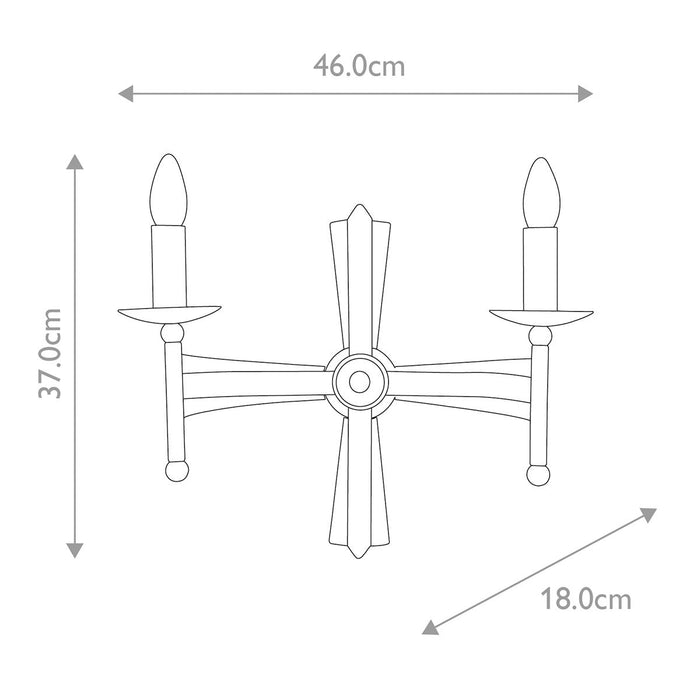 Elstead Cromwell 2 Light Bronze Wall Light — close-up detail