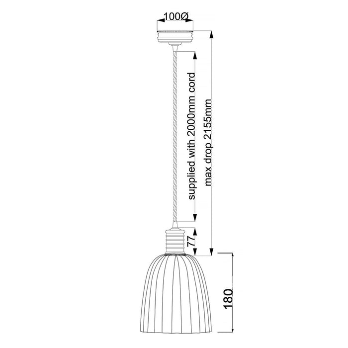 Elstead Douille 1 Light Polished Nickel Ceiling Pendant Light — close-up detail