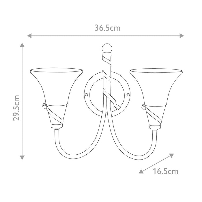 Elstead Emily Copper Wall Light — close-up detail