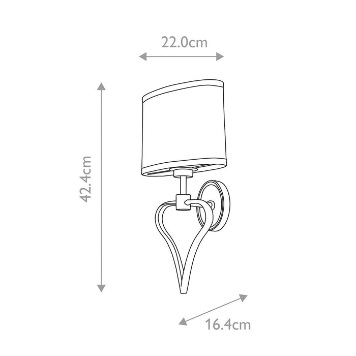 Elstead Falmouth 2 Light Polished Chrome Bathroom Wall Light — close-up detail