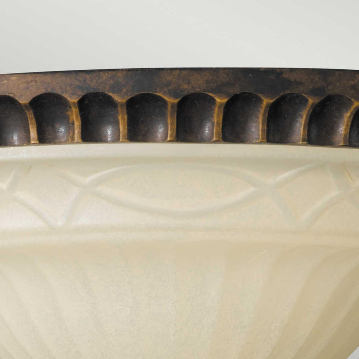 Elstead Feiss Drawing Room Bronze Flush Ceiling Light Living room wide shot