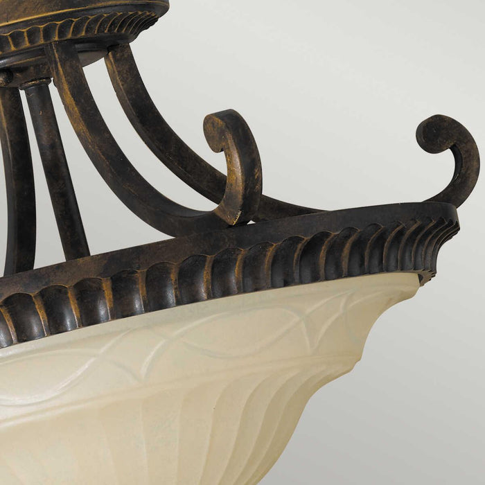 Elstead Feiss Drawing Room Semi-Flush Ceiling Light Living room close up