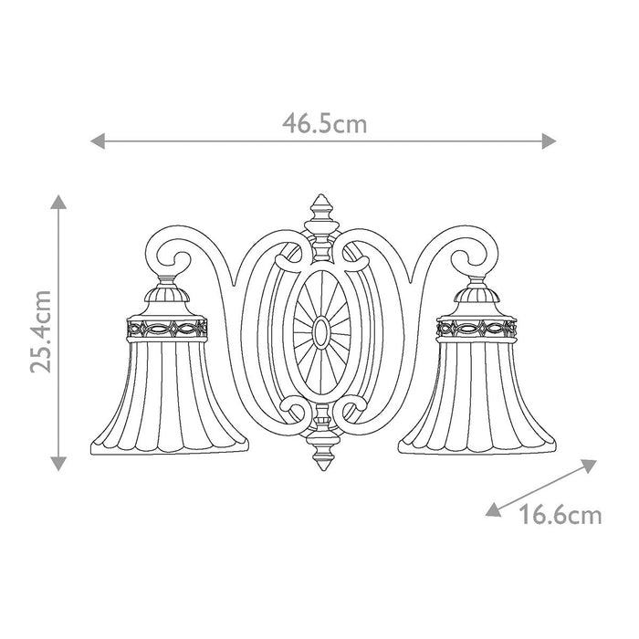 Elstead Feiss Drawing Room Twin Arm Walnut Wall Light — alternate view