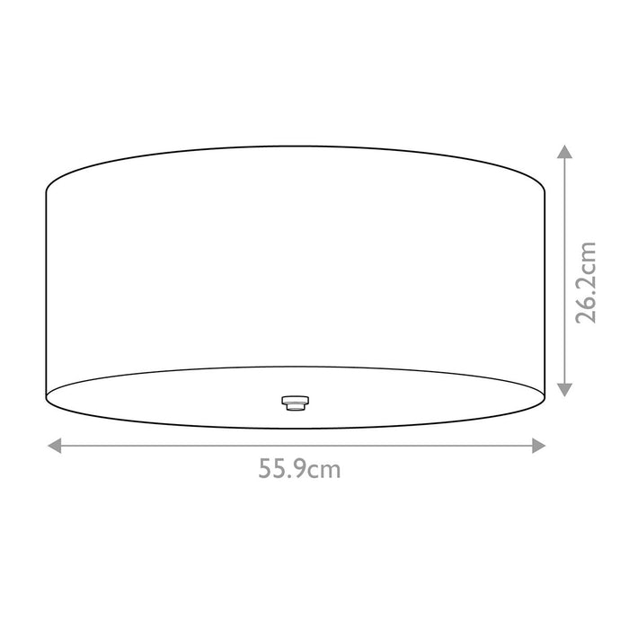 Elstead Fletcher 22" Flush Drum Shade with Polished Chrome Finial — close-up detail