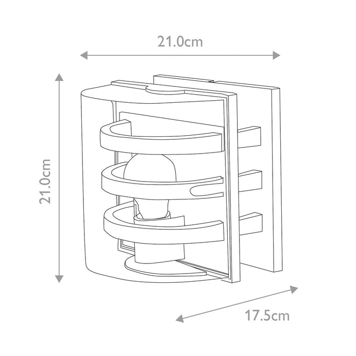 Elstead Frida Medium Graphite Outdoor Wall Light — close-up detail