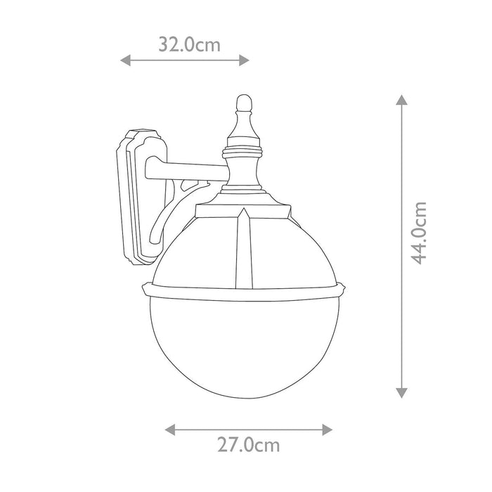 Elstead Glenbeigh Black Outdoor Up Or Down Wall Light — close-up detail