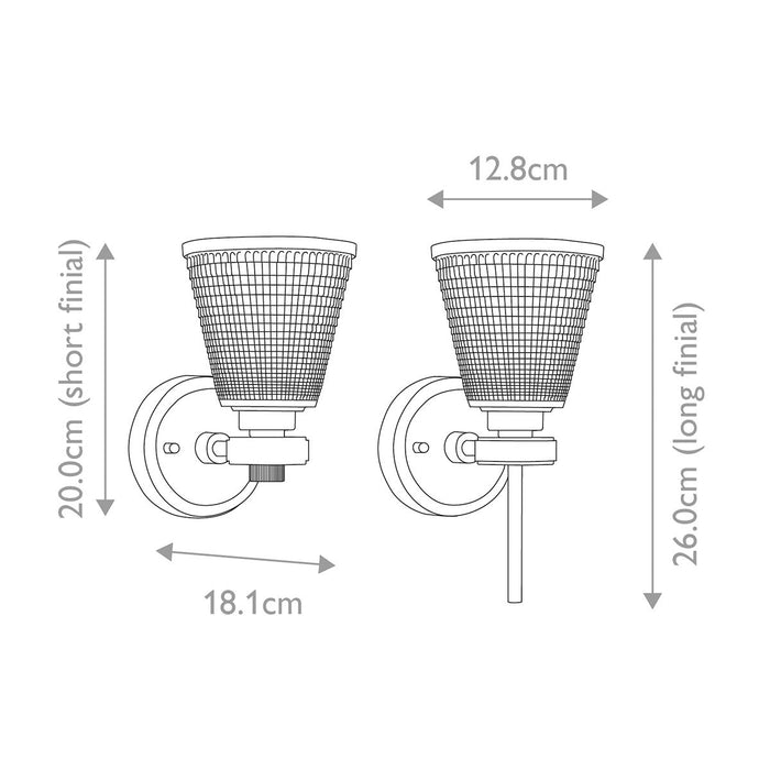 Elstead Gunnislake 1 Light Chrome Bathroom Wall Light — rear view