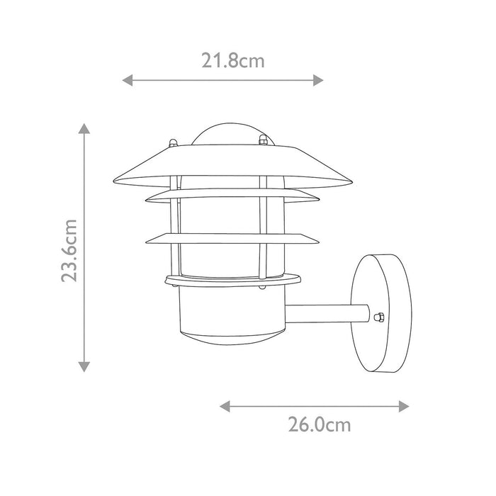 Elstead Helsingor Black Outdoor Wall Light — close-up detail