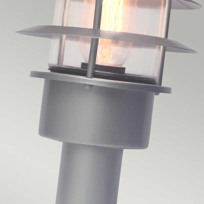 elstead helsingor silver outdoor pedestal lantern Living Room Close Up